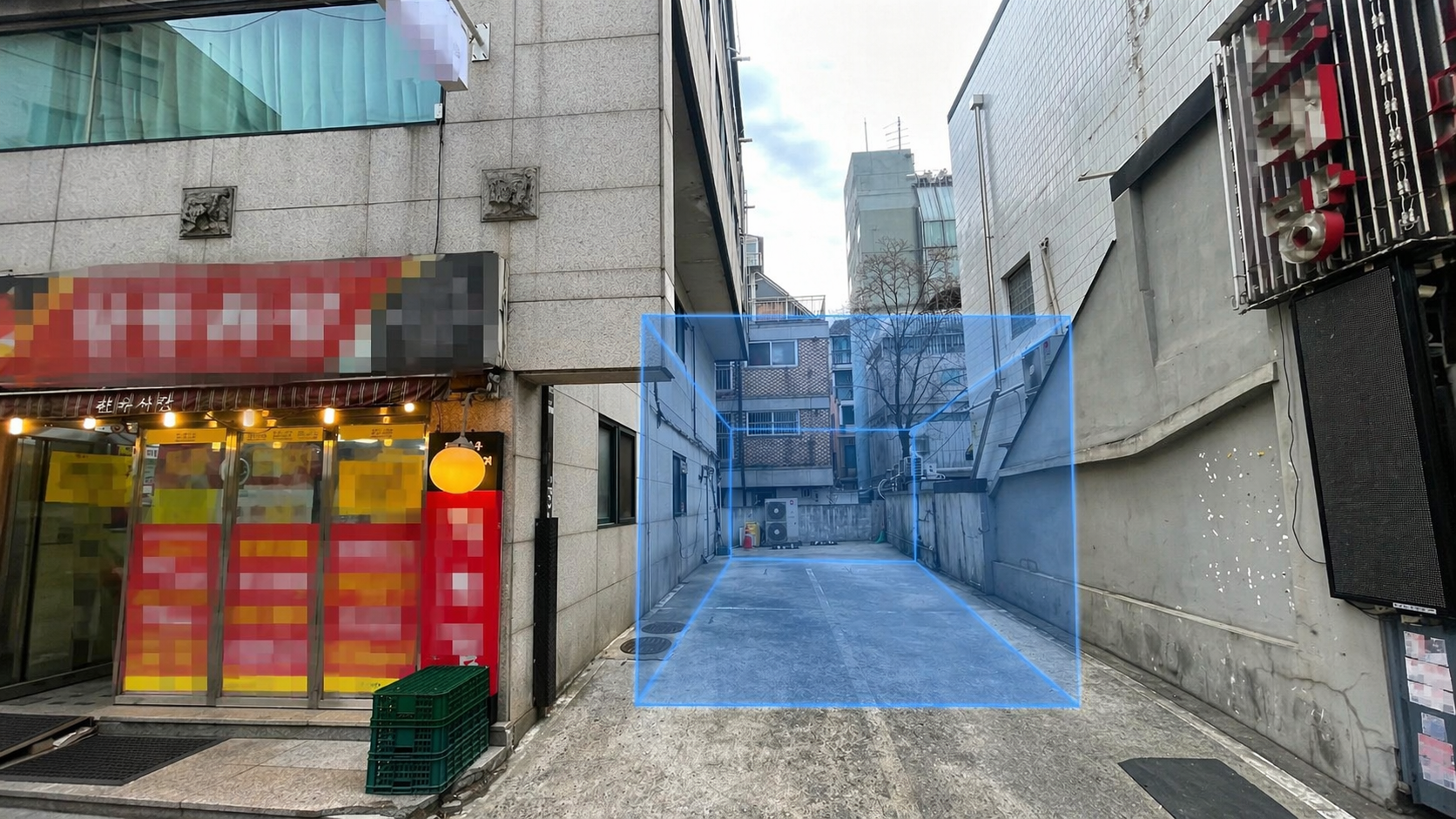 상가 옆 유휴 부지 주차공간 예시